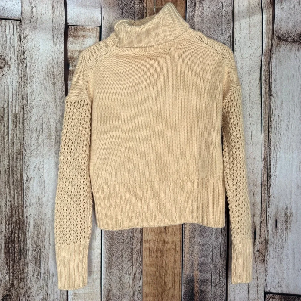 Athleta X Derek Lam Wool Cashmere Turtleneck Sweater Light Pink Cozy Winter Med‎